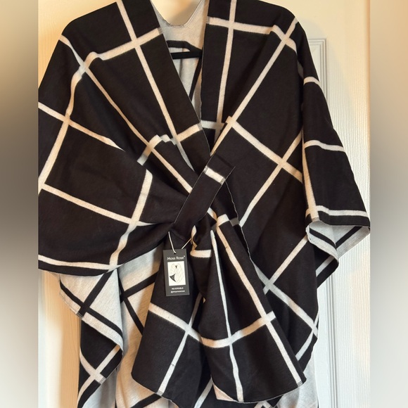 Moss Rose Women's Shawl Wrap Poncho Ruana Cape Open Front Cardigan Shawls - Picture 5 of 9